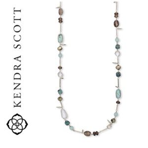 NWT Kendra Scott Ruth necklace rhodium and gems